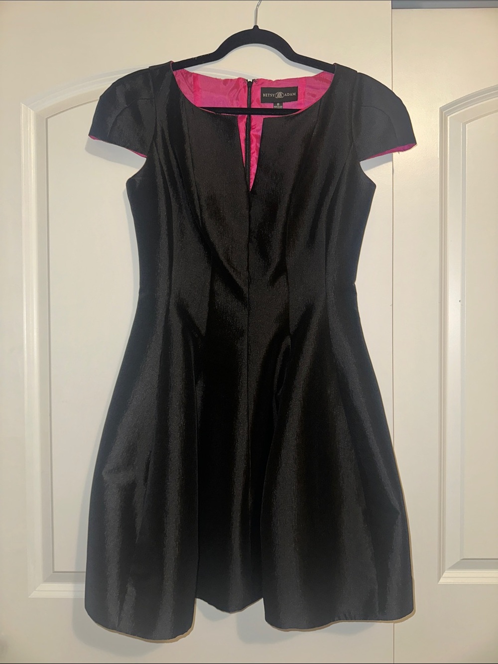 Nordstrom Betsy & Adam Black Mini Dress with Pink Lining